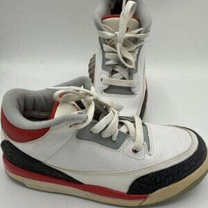 LOOK! Nike Air Jordan 3 Retro PS 2013 429487-120 Kids Youth 2.5Y Fire Red Cement
